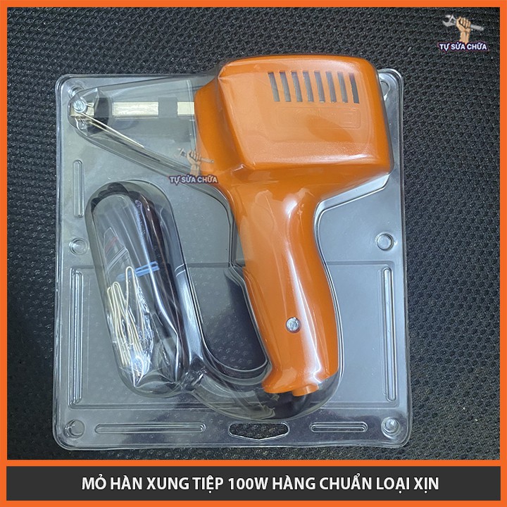 Mỏ hàn xung Tiệp 100W hàng chuẩn loại xịn, gia nhiệt cực nhanh, tặng kèm 5 mũi hàn hợp kim siêu bền