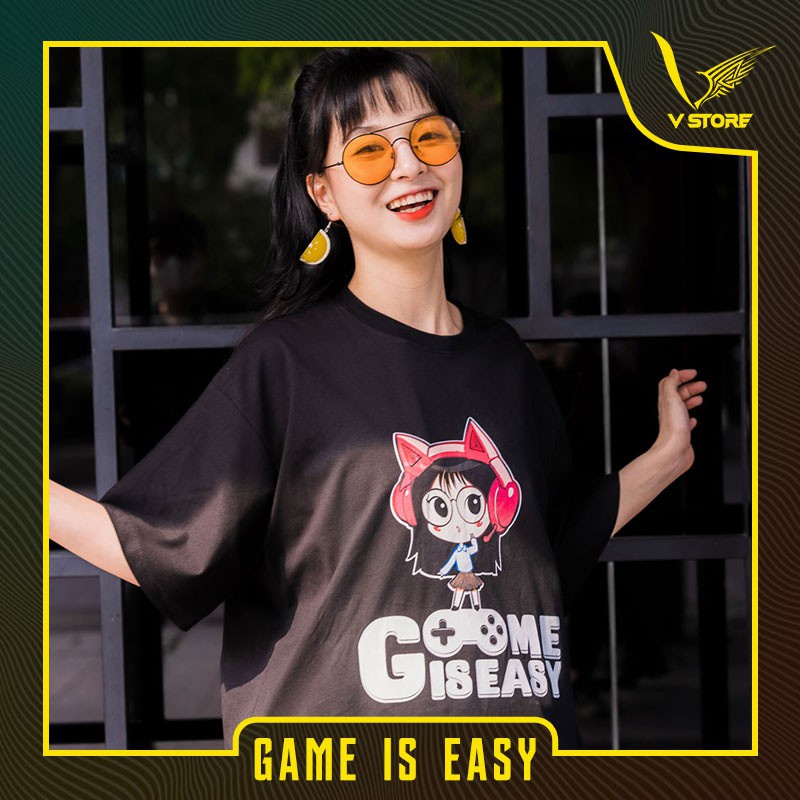 Áo thun Game Is Easy chibi nữ