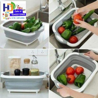 CHẬU KÈM THỚT 2IN1 GẤP GỌN