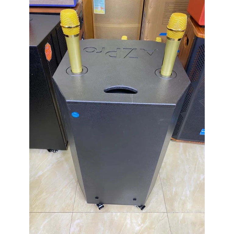 Loa Kẹo Kéo AZpro 1508A Phiên Bản 2022 Mới Mạch REVERB 10 Nút Tặng 2 micro UHF Kim Loại Cao Cấp. BH 1 đổi 1.