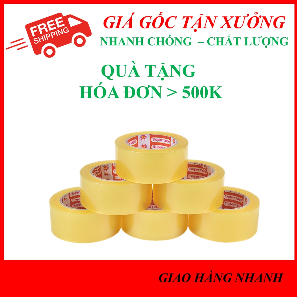Băng dính tặng kèm hóa đơn 500k- Băng keo đóng hàng lõi mỏng giá rẻ Hà Nội