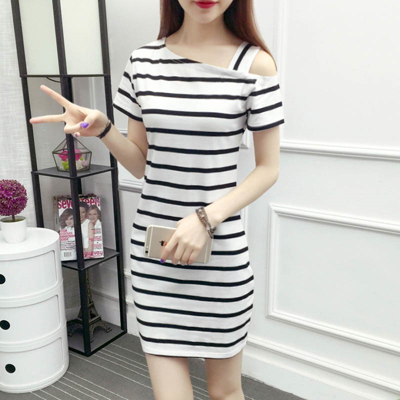 Đầm suông sọc ngắn tay | BigBuy360 - bigbuy360.vn
