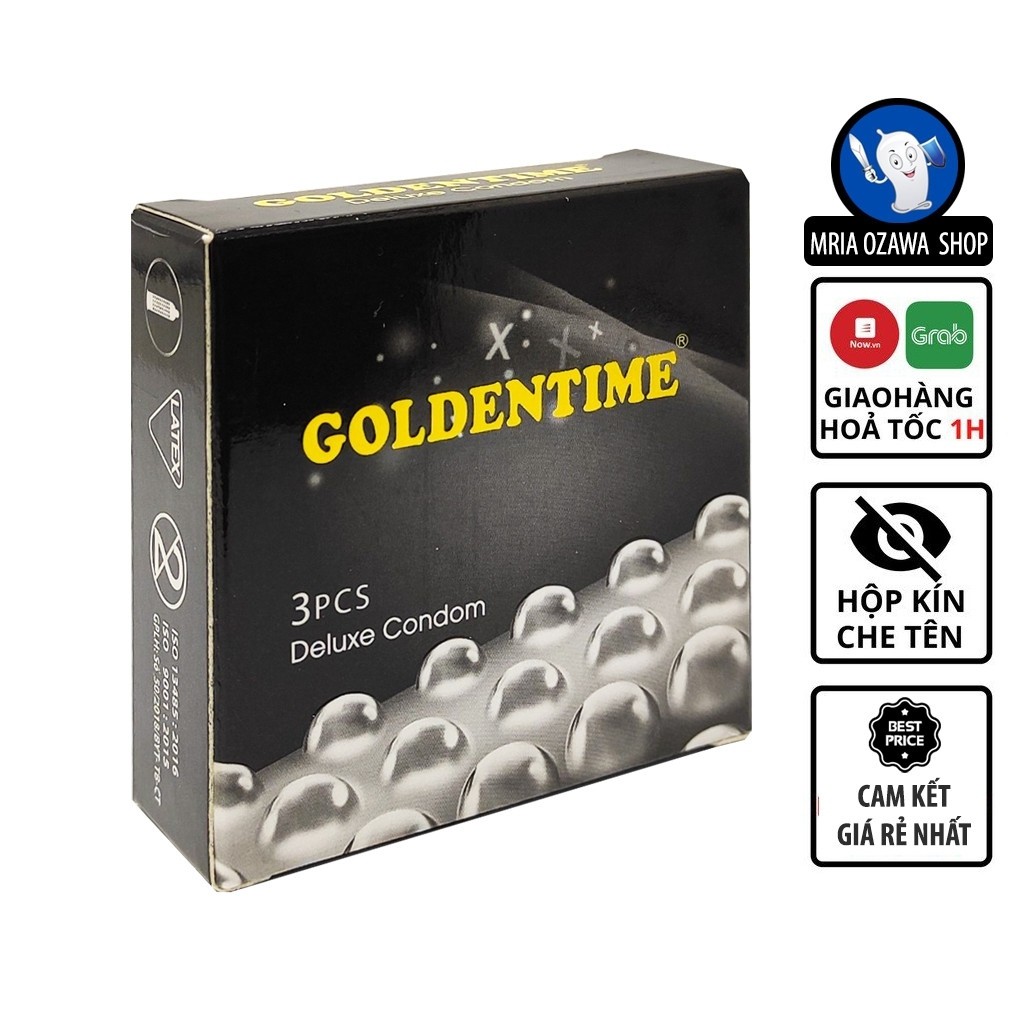 Bao Cao Su Gai Goldentime Thiết Kế 600 Gai Phủ Đều Bề Mặt Tăng Cường Ma Sát Hộp 3 Chiếc
