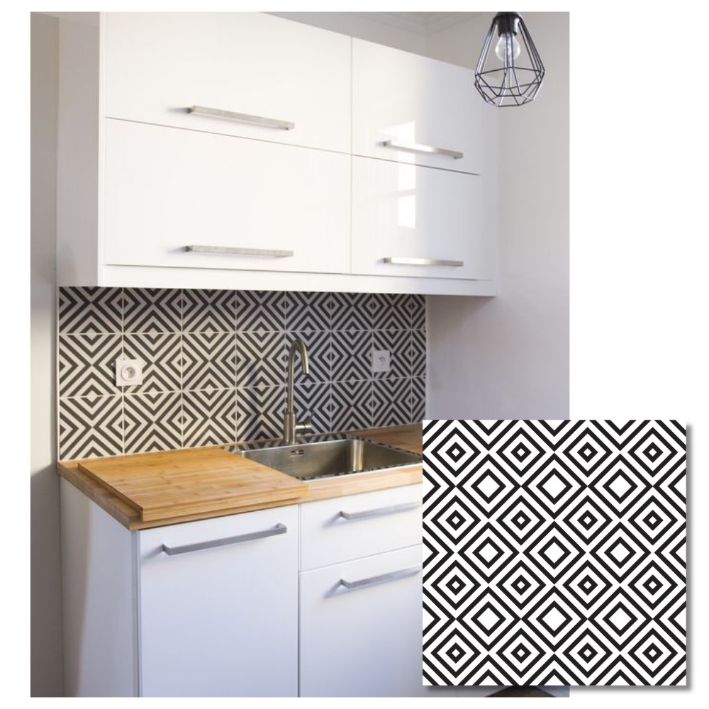 Decal gạch bông dán bếp MOSIAC - Decan dán nhà tắm - Tấm lớn 5mx60cm - HN Decor