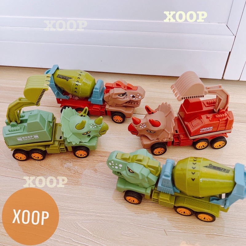 Đồ chơi ! Xe khủng long công trình 15cm 2 màu cho bé