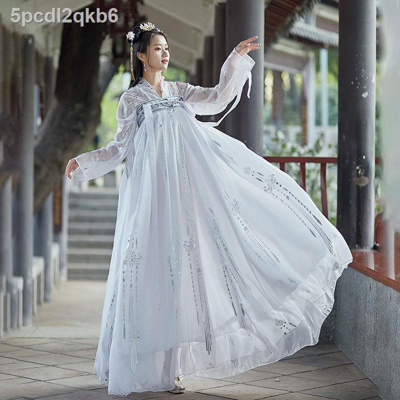 Mới nguyên bản chính hãng váy đầy ngực Hanfu cải tiến nữ truyền thống Trung Quốc áo tay to siêu phù hợp với thần