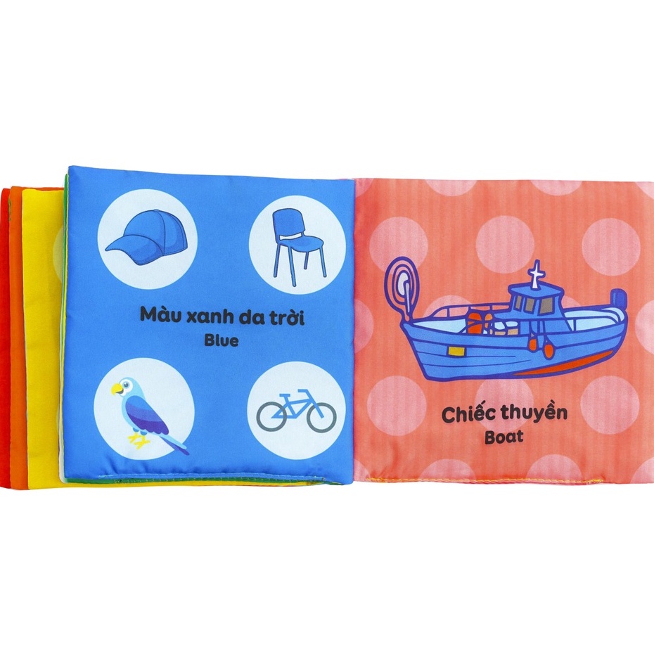 Sách Vải Song Ngữ Anh Việt Chủ Đề Màu Sắc Cho Trẻ 0-3 Tuổi Chơi và Học An Toàn - Hiệu Lalala baby