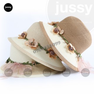 Nón Cói, Mũ Cói Đi Biển Vành Nhỏ Nơ Lụa Tiểu Thu