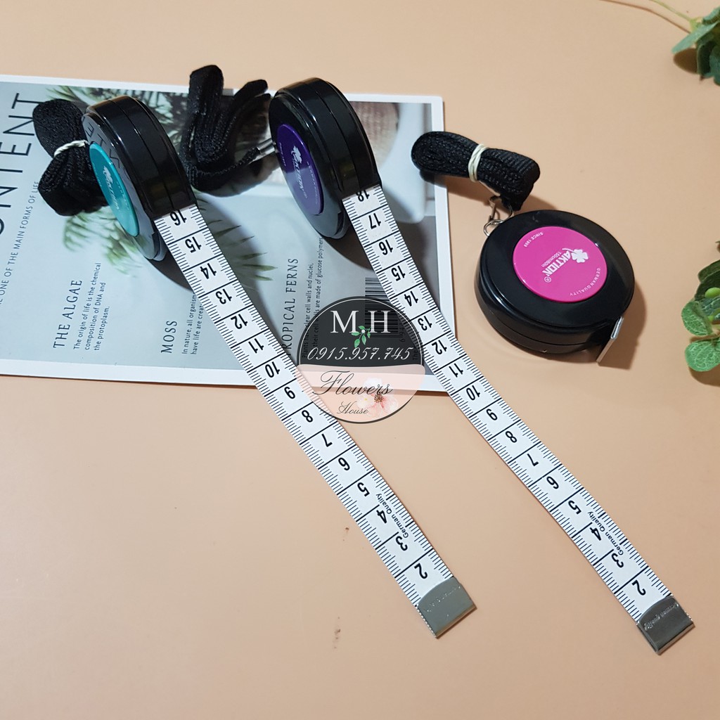 Thước dây cuộn may đo quần áo, loại co rút tự động hàng Đức cao cấp, dùng để lấy số đo cơ thể, Maihoaflower