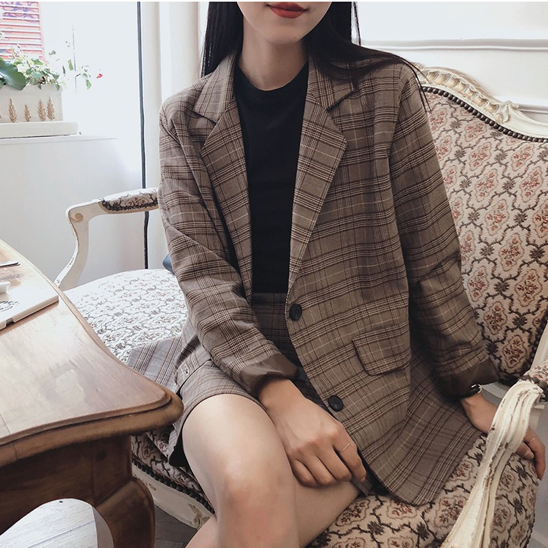 Set vest nữ áo blazer kèm chân váy chữ a công sở phong cách ulzzang Hàn Quốc - Roxie | BigBuy360 - bigbuy360.vn