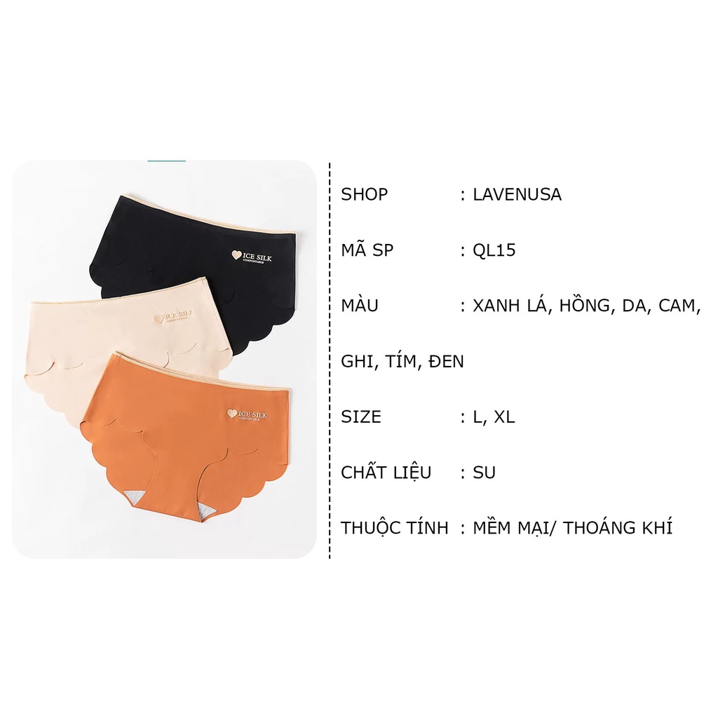 Quần lót su nữ thông hơi cao cấp mềm mại không đường may LAVENUSA QL15
