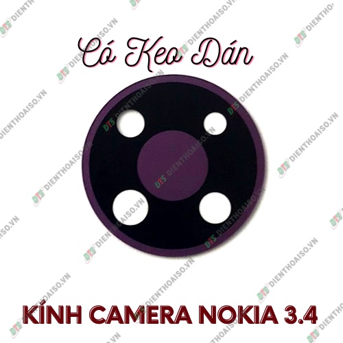 Mặt kính camera nokia 3.4 có sẵn keo dán