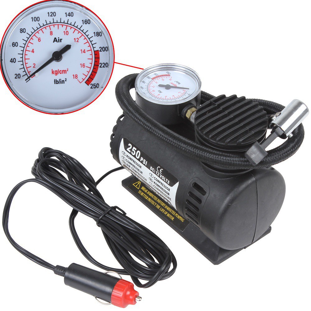 Máy Bơm,bơm lốp ô tô,xe máy mini 12V Heavy Duty Air Compressor 120W chính hãng(BH12T)