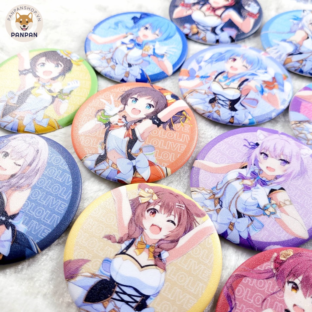 Huy Hiệu Hololive VTuber Houshou Marine, Uruha Rushia, Hoshimachi Suisei, Shirakami Fubuki
