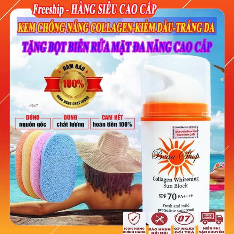 [FreeShip - GIÁ SẬP SÀN] Kem chống nắng cho da dầu, da mụn bổ sung collagen/Kem chống nắng tốt beau shop