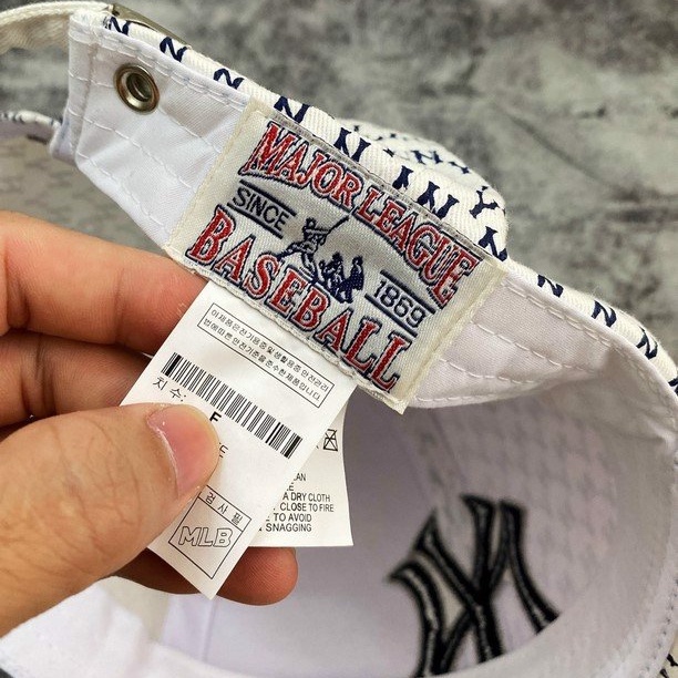 Mũ Nón MLB NY Trắng Monogram Baseball Cap White Full Tag Code