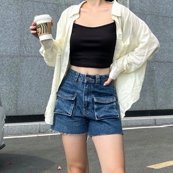 Quần short jeans túi hộp MIEU - HA27