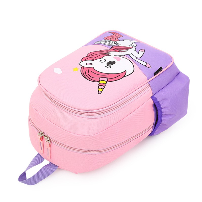 Balo đi học cho bé gái và mầm non lớn size 35cm hình kì lân dễ thương, cặp sách