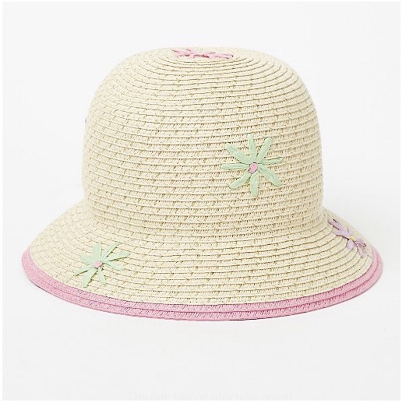 Mũ cói đan hoa George