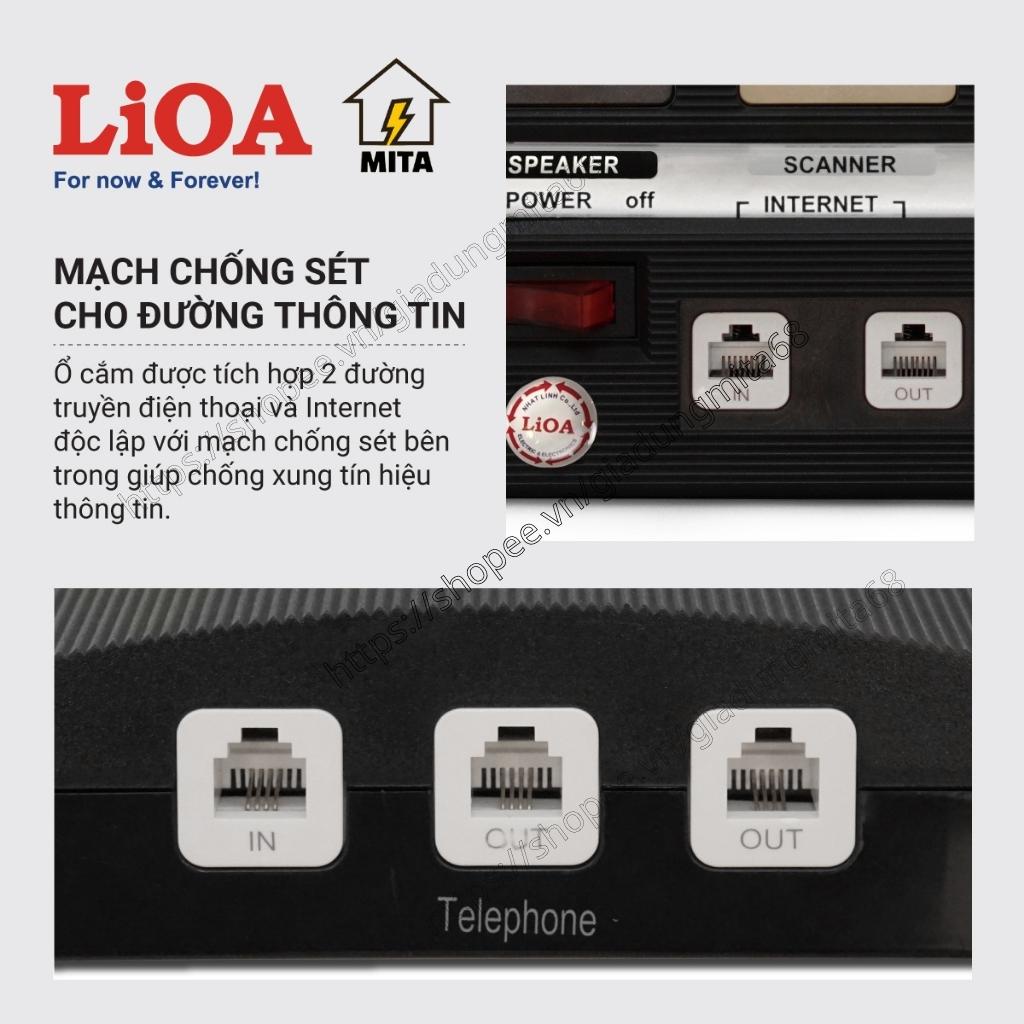 Ổ cắm điện LiOA 10 lỗ có mạch chống sét 10 OFFICE-3 - MITA