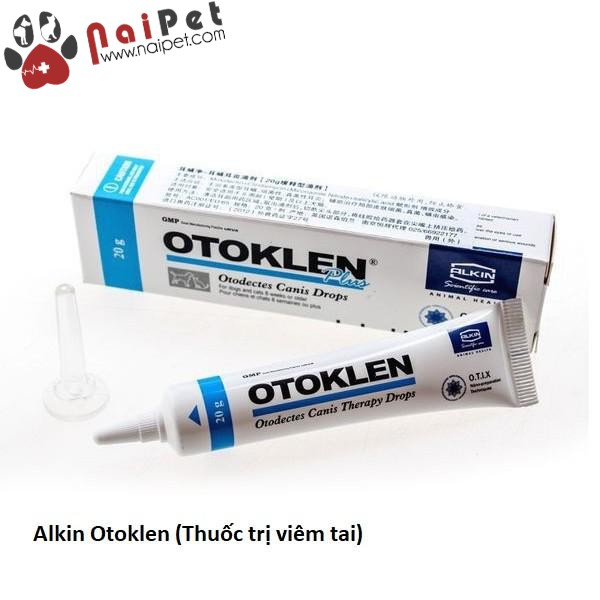 Nhỏ Tai Cho Chó Mèo Ngứa Tai Viêm Tai Ve Tai Otoklen Alkin 20g