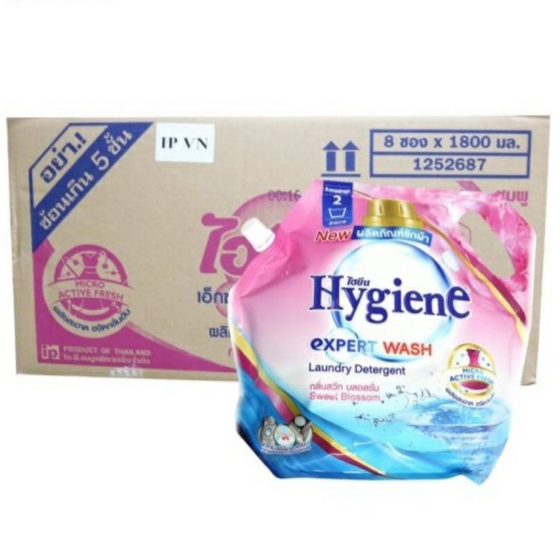 Nước giặt xả 2in1 Hygiene Thái Lan túi 1800ml SIÊU SẠCH SIÊU THƠM QUẦN ÁO