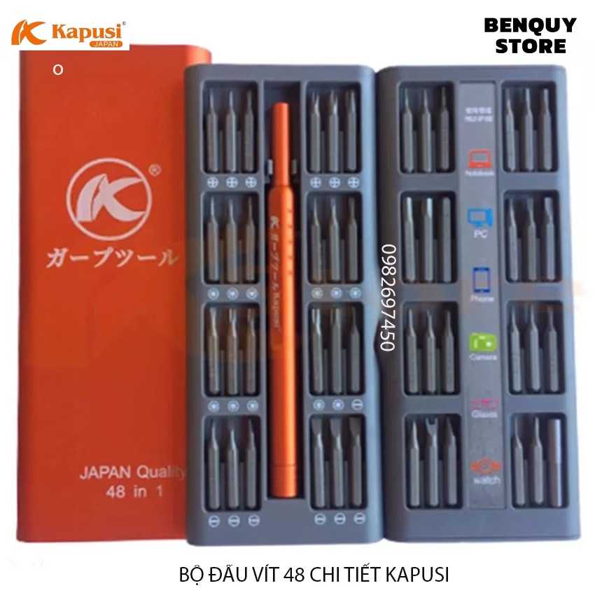 BỘ ĐẦU VÍT ĐA NĂNG MINI KAPUSI JAPAN 48 CHI TIẾT. ĐẦU VÍT CÓ NAM CHÂM.DỤNG CỤ SỬA CHỮA ĐIỆN TỬ, ĐIỆN THOẠI, IPAD LAPTOP