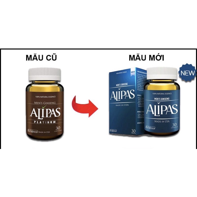 Viên uống sâm Alipas new tăng cường sinh lực phái mạnh lọ 30 viên