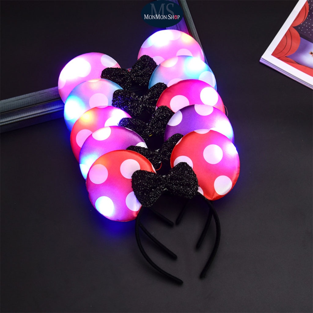 (Đồ Chơi Giáng Sinh) Băng Đô Cài Tóc Đèn Led Hình Chuột Mickey siêu dễ thương chất lượng đảm bảo