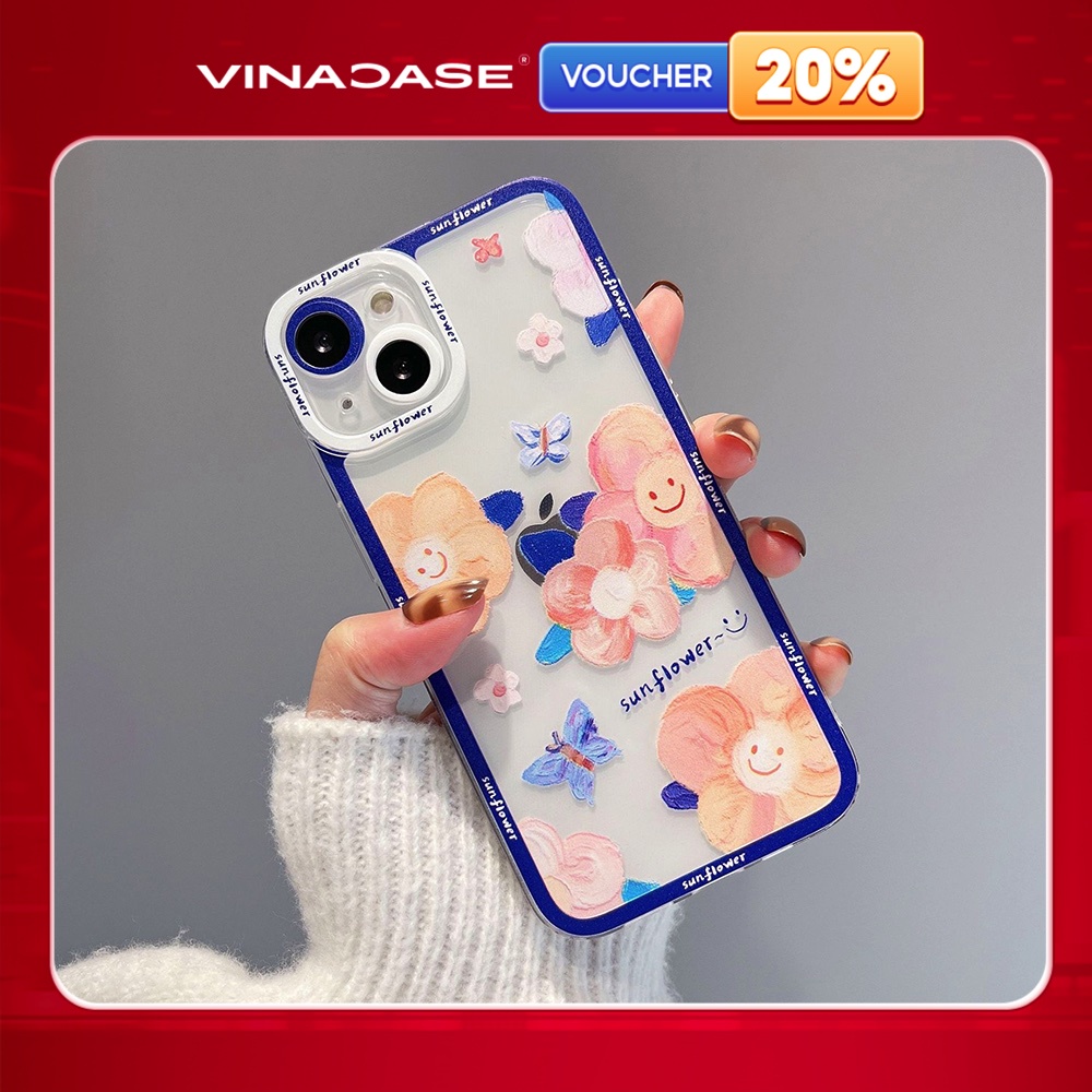 Ốp lưng Vina Case Vsmart Joy 3/Joy 4/Bee 3/...dẻo trong in hình Sunflower