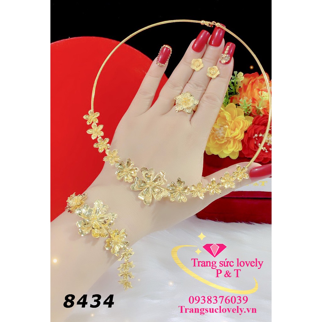 Bộ trang sức cưới xi vàng 24k