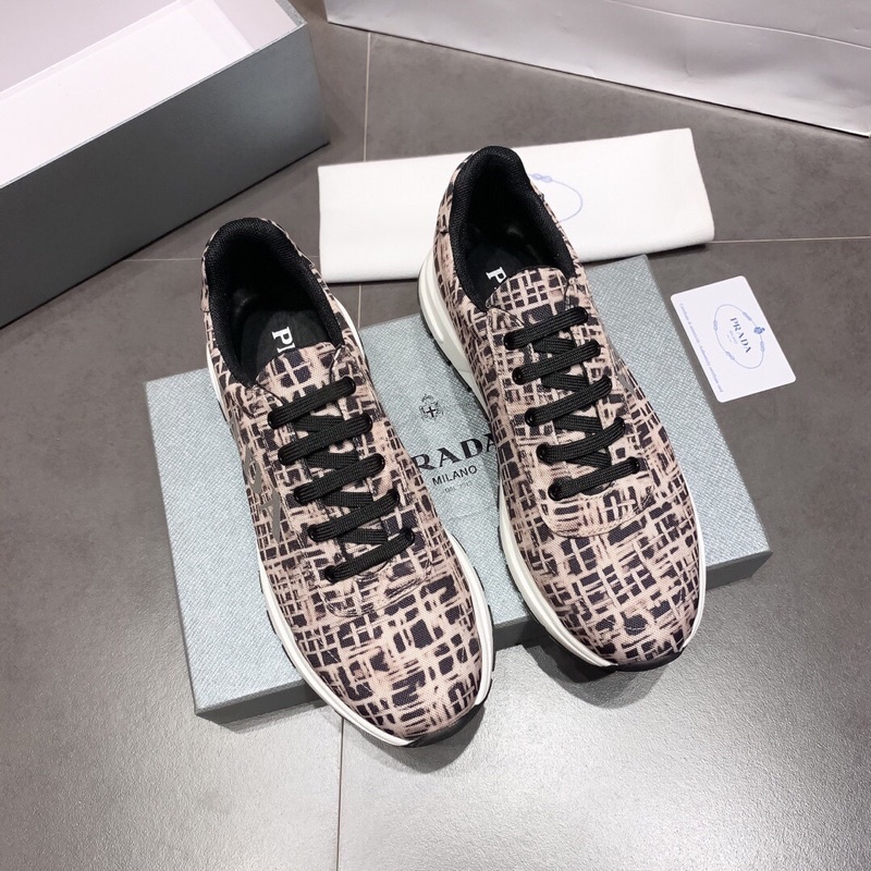Giày thể thao nam thương hiệu thời trang cao cấp Prada 2021 da thật nhập khẩu