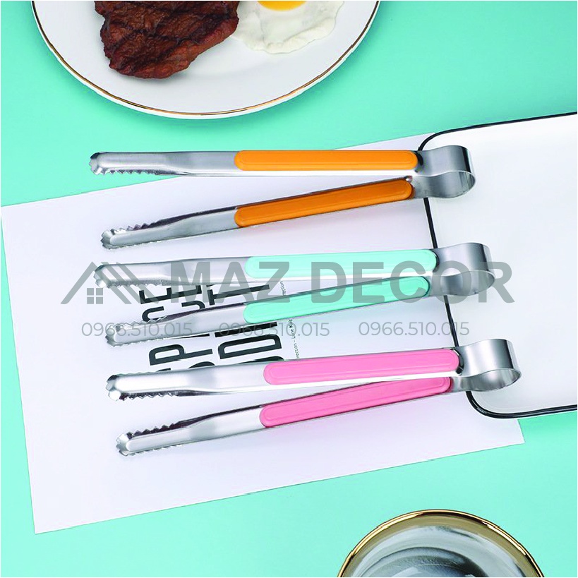 [Sỉ] Dụng cụ kẹp inox gắp thức ăn, đá, đồ nóng thực phẩm cao cấp đẹp dày dặn các màu