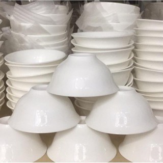 Sét 5 chiếc Bát chấm và đĩa chấm sứ trắng mộc