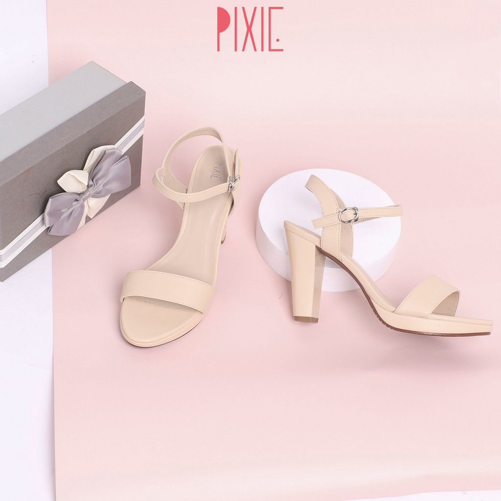 Giày Sandal Cao Gót Đúp 9cm Hở Gót Pixie X591