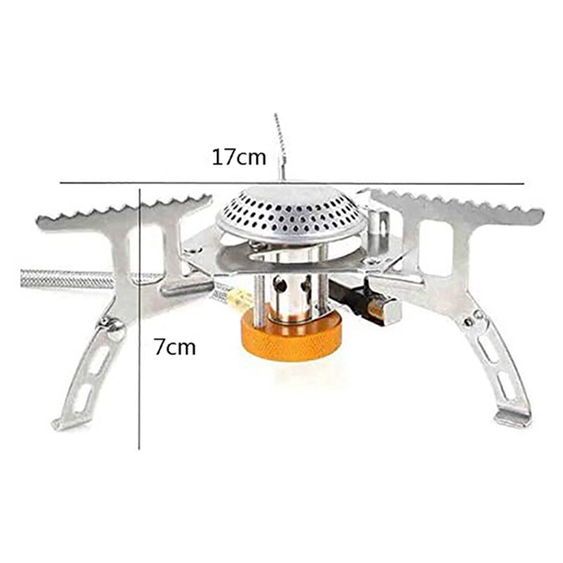 Outdoor Gas Stove Folding Stove Hiking Camping Gas Burners Portable Split Stoves+ 10 Plate Wind Screen Windshield