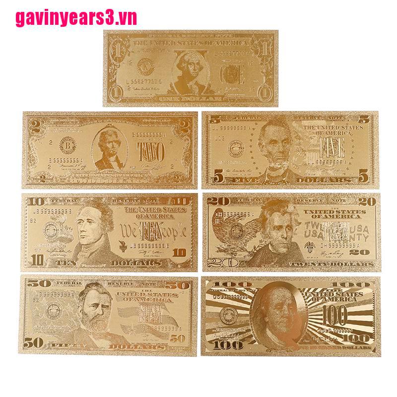 Bộ 7 Tờ Mạ Vàng 1 Đô La