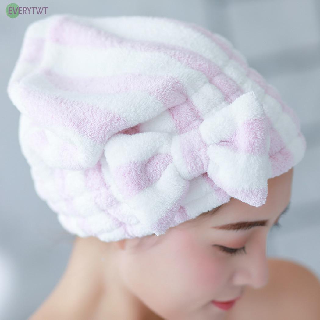 Quick Dry Towel Absorption Accessory Bathroom Cap Hair Hat Home Polyester