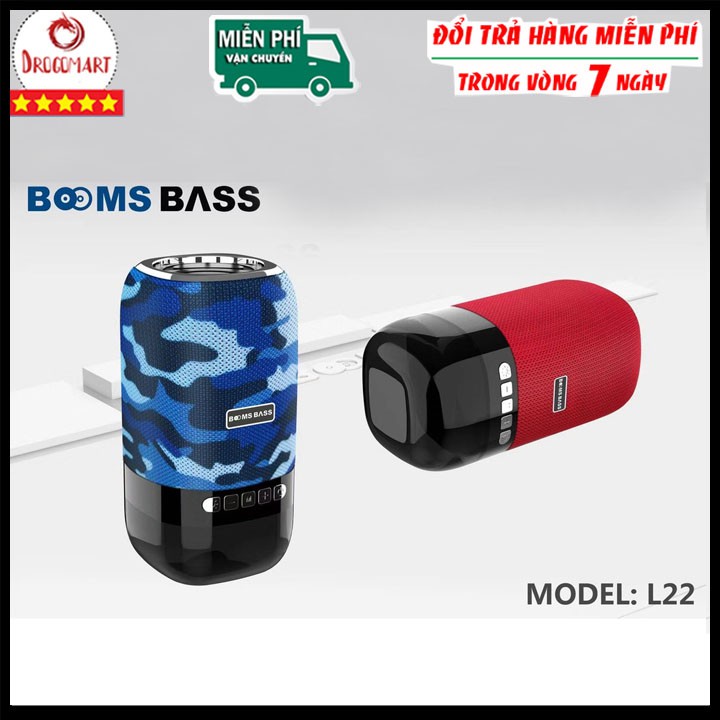 [MẪU MỚI] Loa Bluetooth Không Dây, Loa Boombass L22 Có Đèn Led - Bass siêu to - Hỗ trợ thẻ nhớ, Bluetooth