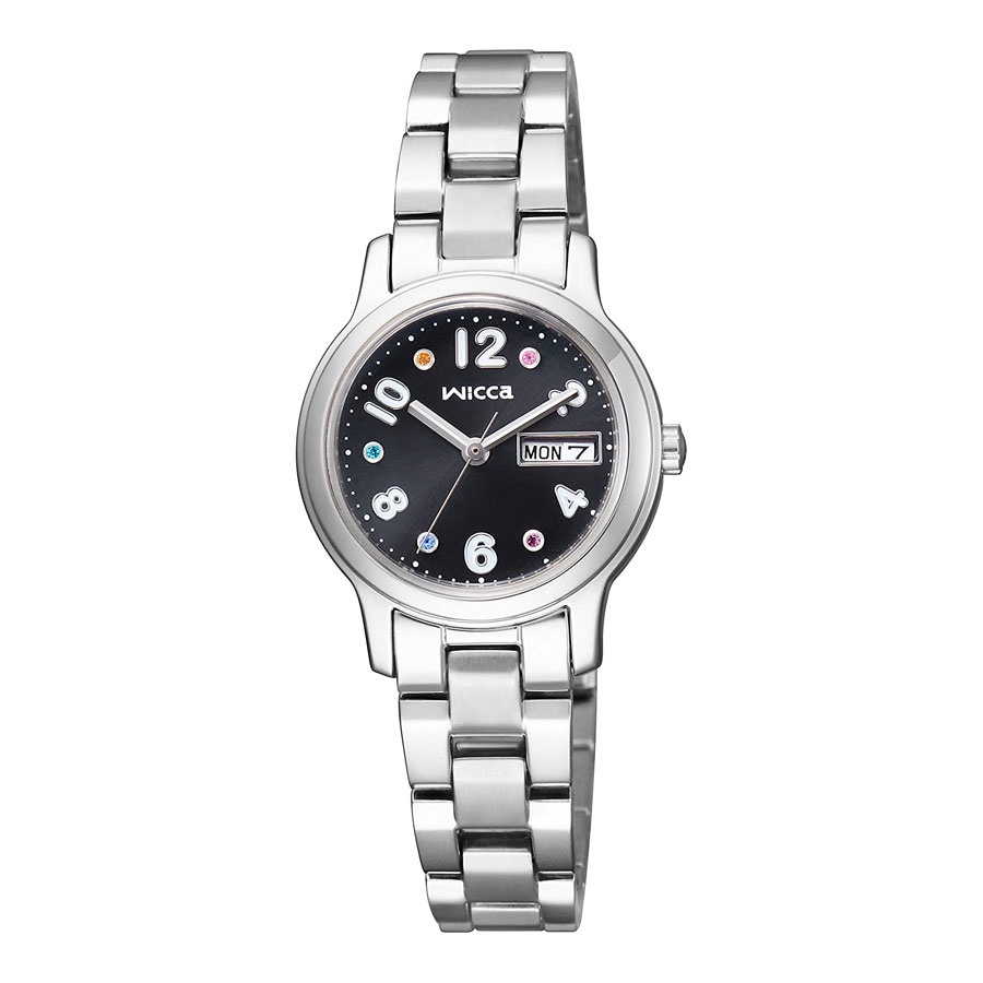 Đồng Hồ Nữ Citizen Wicca Dây Kim Loại Máy Solar Power KH3-410-53B - Mặt Đen (26mm)