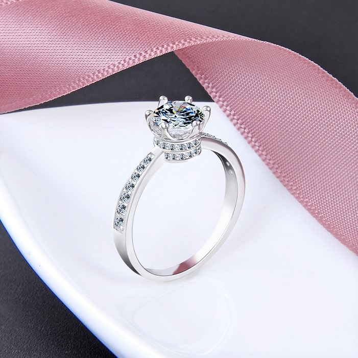 Nhẫn bạc nữ Evasilver cao cấp đính đá thời trang TL01