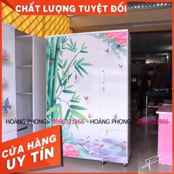 Tủ quần áo 3 cánh in 3d - Tủ nhựa đài loan cao cấp chĩnh hãng - Miễn phí vận chuyển - Có Video Bảo hành 2 năm tại nhà