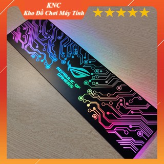 Tấm che nguồn PC Led RGB 5v ARGB logo ROG, đồng bộ màu Hub Coolmoon, hình mạch điện vô cực