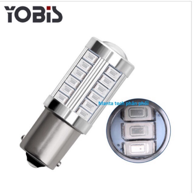 01 Bóng Đèn '' Led '' phanh Hãng Yobis  - chân 1157 [BA15D] và chân 1156 [BA15S] Trắng- vàng - đỏ