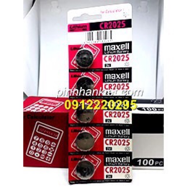 pin cr2025 maxell 5 viên / 1 vỉ 25.000