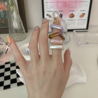 Set nhẫn vuông Modleaf Square set ring Hàn Quốc