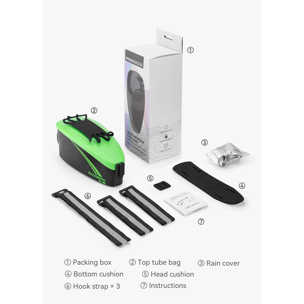 Rockbros Túi Đựng Điện Thoại 6.7 Inch Gắn Ghi Đông Xe Đạp Tiện Lợi
