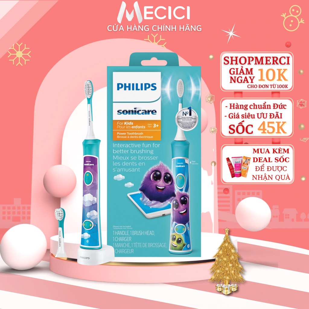 Bàn chải điện cho bé Philips Sonicare For Kids HX6322/04 - Bảo hành 1 năm, Shop Mecici