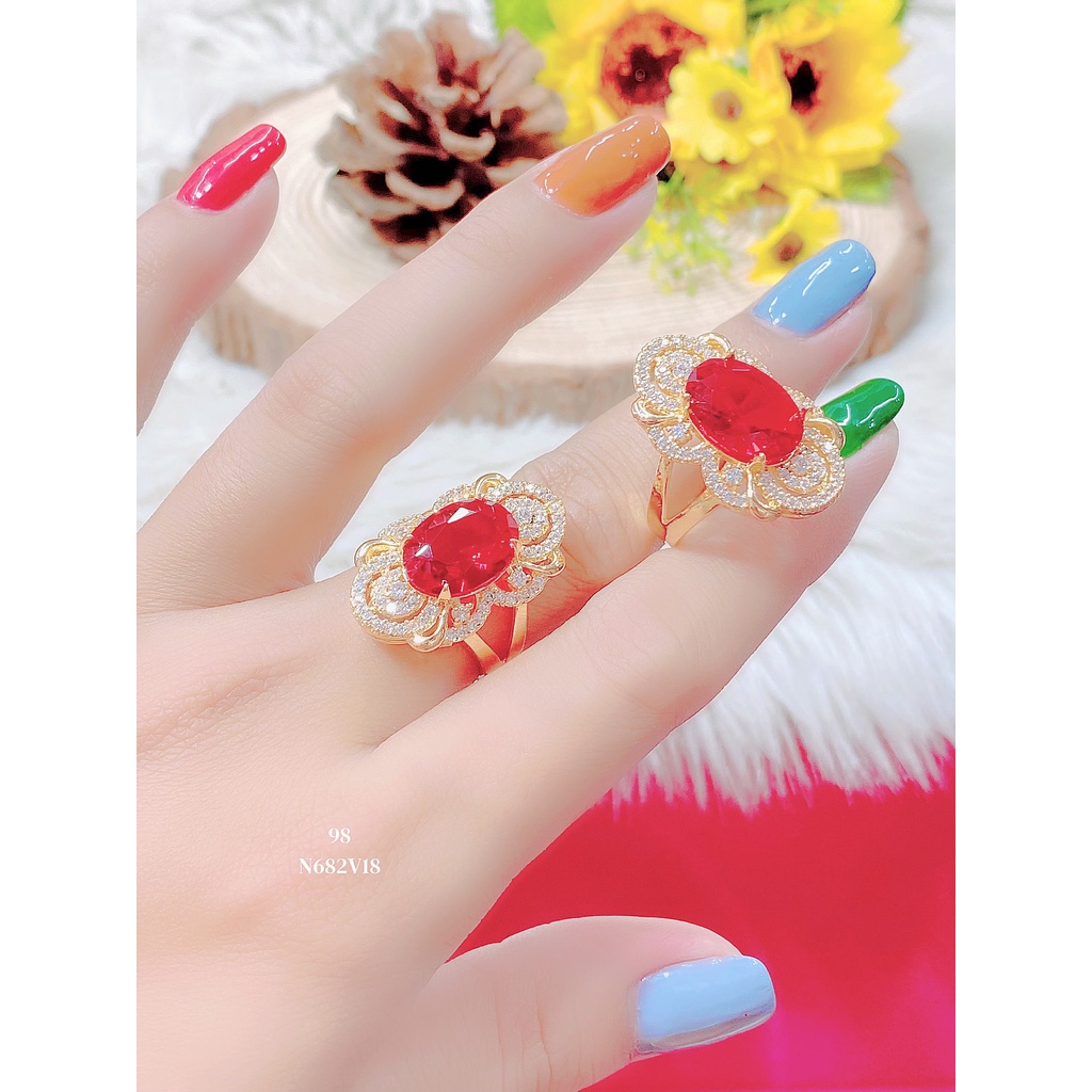 UHA - Nhẫn nữ UHA mạ vàng 18K đính đá CZ ( giá tốt nhất ) N682