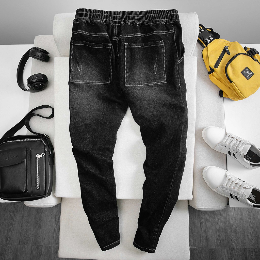 Quần JEAN cạp nửa chun kết hợp cùng khuy form slim QJ552 | BigBuy360 - bigbuy360.vn